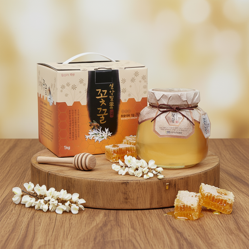 농업회사법인 설악산허니팜(주),설악산허니팜 아카시아 꿀단지1kg